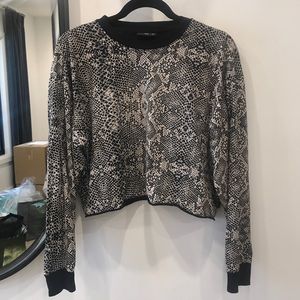 TNA snake print long sleeve tee